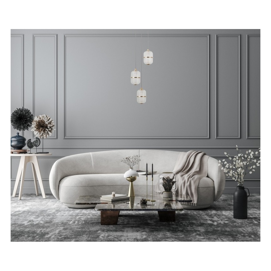 ITALUX - LED pakabinamas šviestuvas ant laido ALANI 3xLED/5W/230V 3000K juodas/auksinis