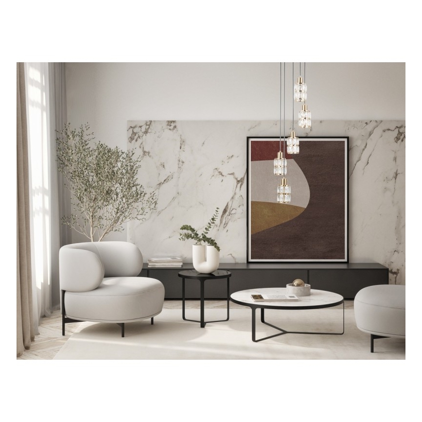 ITALUX - Pakabinama liustra ALMA su kabeliu 5xE27/40W/230V auksinė