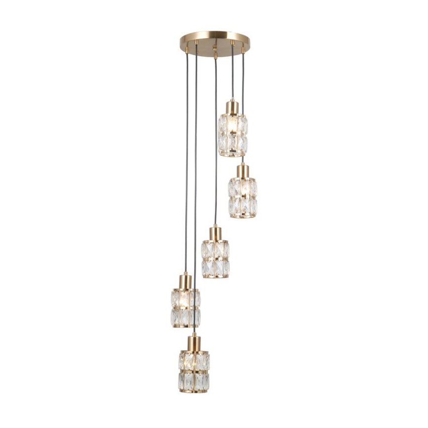 ITALUX - Pakabinama liustra ALMA su kabeliu 5xE27/40W/230V auksinė