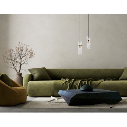 ITALUX - Pakabinamas šviestuvas TARASO su laidu 1xE14/40W/230V auksinė
