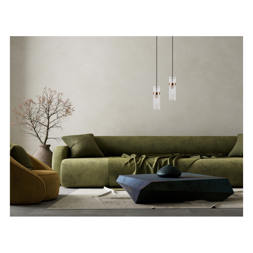ITALUX - Pakabinamas šviestuvas TARASO su laidu 1xE14/40W/230V auksinė