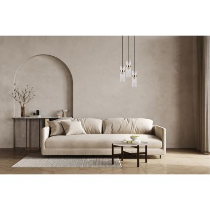 ITALUX - Pakabinamas šviestuvas ant troselio TARASO 3xE14/40W/230V juoda/auksinė