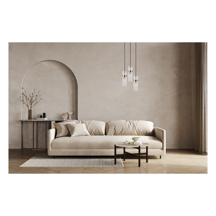 ITALUX - Pakabinamas šviestuvas ant troselio TARASO 3xE14/40W/230V juoda/auksinė