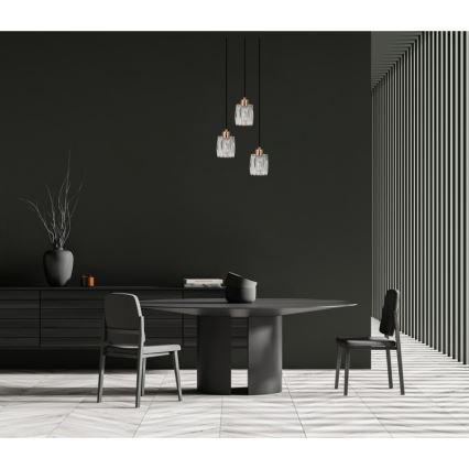 ITALUX - Pakabinama liustra ant laido TORNO 3xE14/40W/230V juoda/auksinė