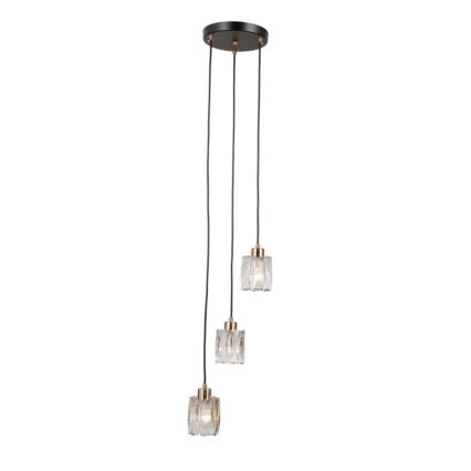 ITALUX - Pakabinama liustra ant laido TORNO 3xE14/40W/230V juoda/auksinė