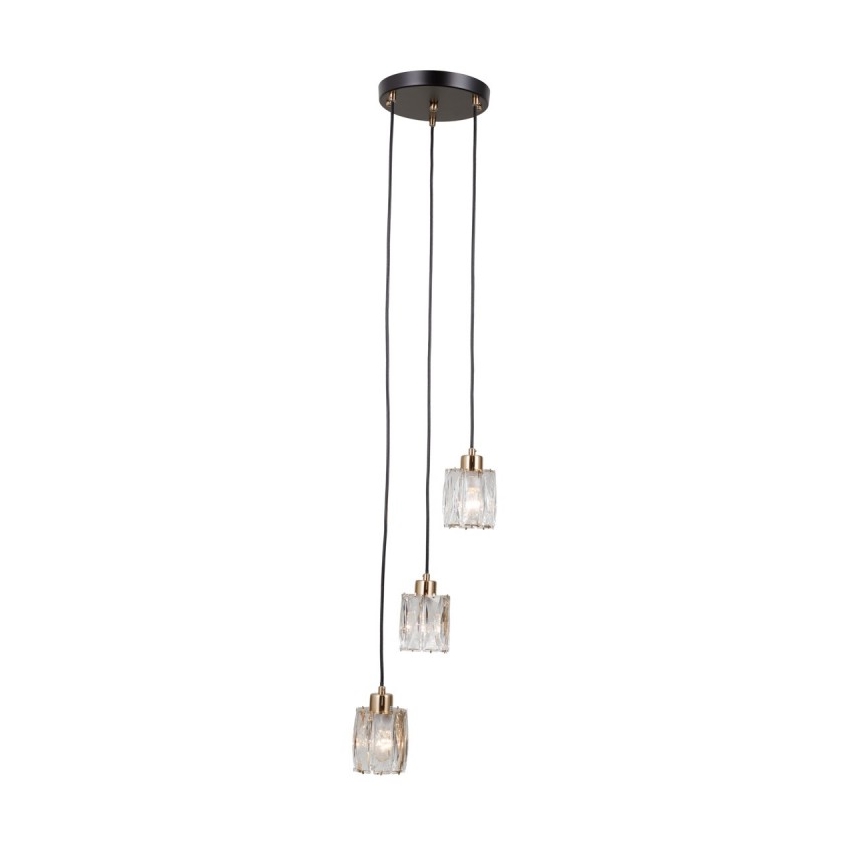 ITALUX - Pakabinama liustra ant laido TORNO 3xE14/40W/230V juoda/auksinė