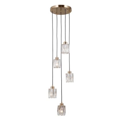 ITALUX - Pakabinamas šviestuvas ant laido TORNO 5xE14/40W/230V auksinis
