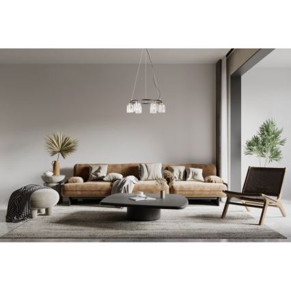 ITALUX - Pakabinamas šviestuvas SIMONA ant laido 6xE14/40W/230V juodas/auksinis