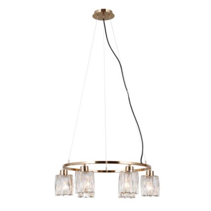 ITALUX - Pakabinamas šviestuvas ant laido SIMONA 6xE14/40W/230V auksinis