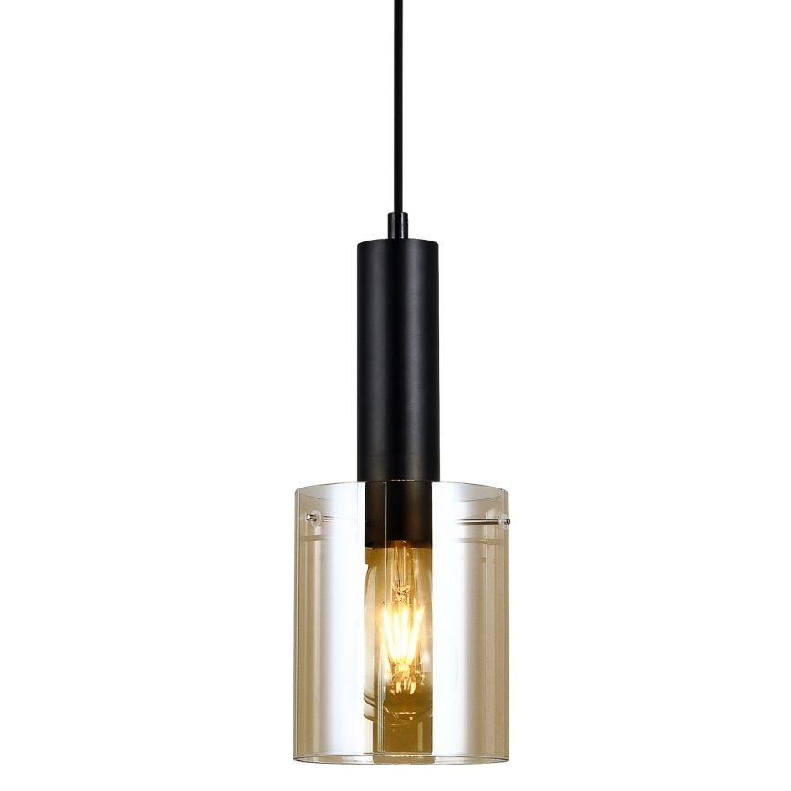 ITALUX - Pakabinamas sietynas SARDO 1xE27/40W/230V juoda/auksas