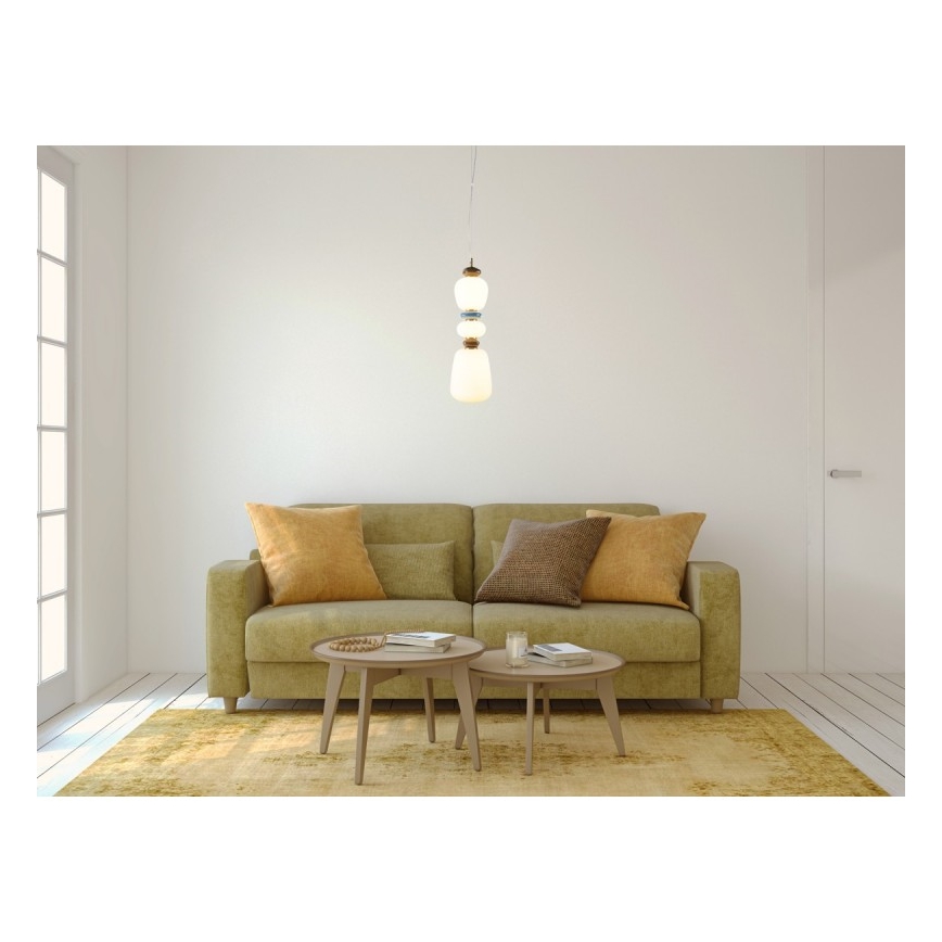 ITALUX - LED liustra ant laido EVANS LED/19W/230V 3000K auksinė/mėlyna/ruda