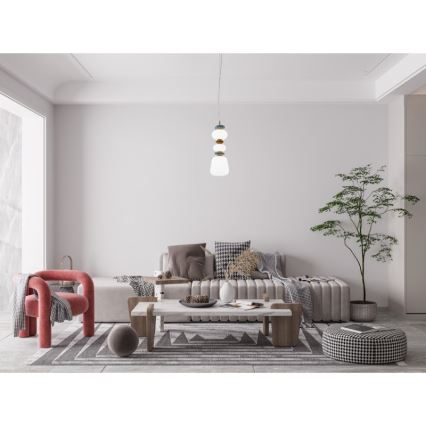 ITALUX - LED liustra ant laido EVANS LED/15W/230V 3000K auksinė/mėlyna