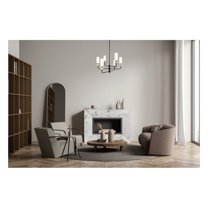 ITALUX - Sietynas ant stiebo SANTOS 6xG9/40W/230V juodas