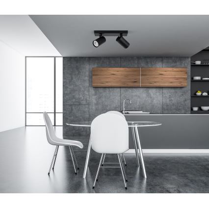ITALUX - Akcentinis apšvietimas LACONI 2xGU10/35W/230V juoda