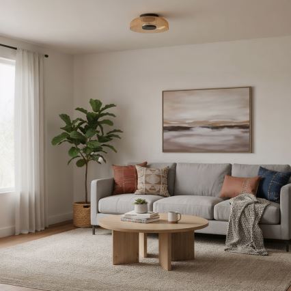 ITALUX - LED lubų šviestuvas PASSO LED/8W/230V 3000K, skersmuo 25 cm, dūminė smėlio spalva