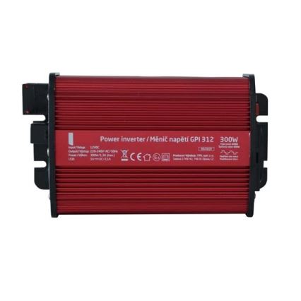 Įtampos keitiklis 300W/12/230V + USB