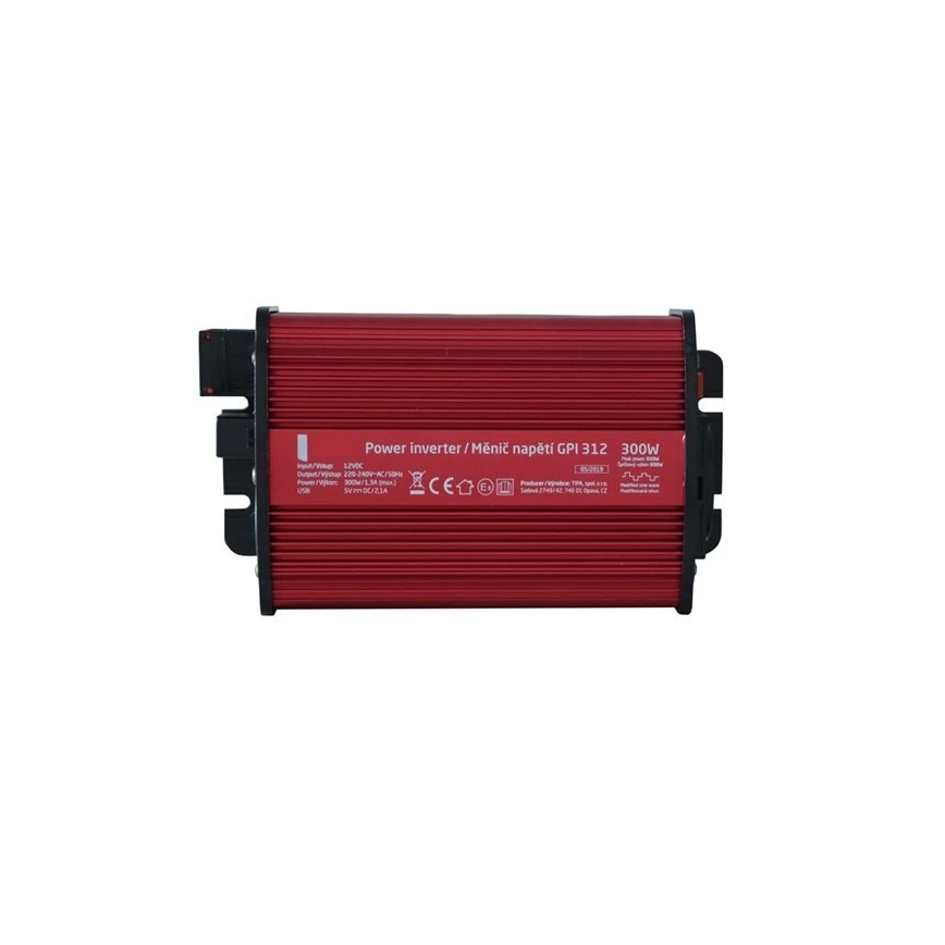 Įtampos keitiklis 300W/12/230V + USB