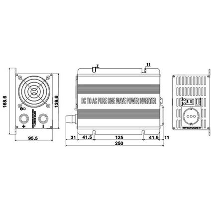 Įtampos keitiklis 600W/24V/230V