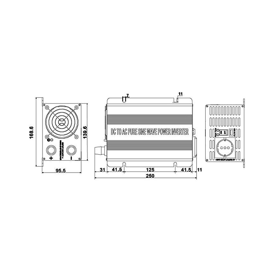 Įtampos keitiklis 600W/24V/230V