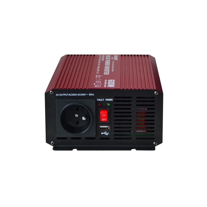 Įtampos keitiklis CARSPA 600W/12/230V + USB