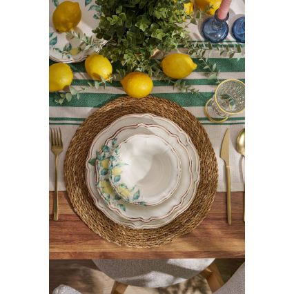 Įvairiaspalvis 24 dalių porcelianinis indų rinkinys