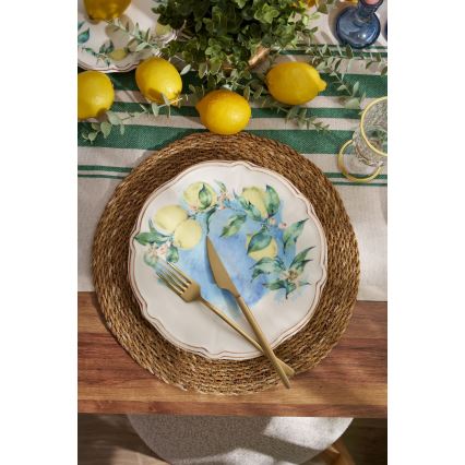 Įvairiaspalvis 24 dalių porcelianinis indų rinkinys