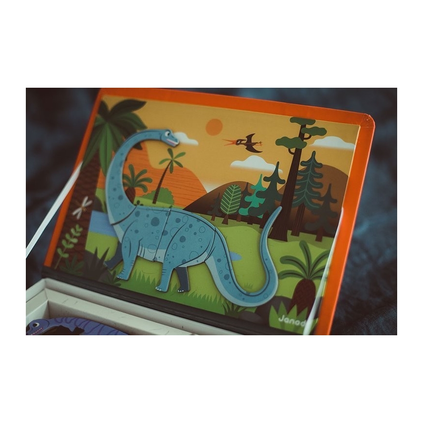 Janod - Magnetinis interaktyvus rinkinys MAGNETIBOOK dinozaurai