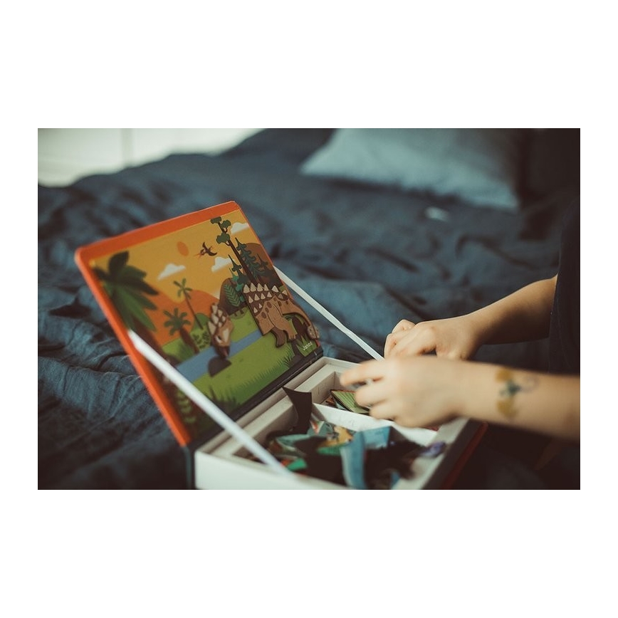 Janod - Magnetinis interaktyvus rinkinys MAGNETIBOOK dinozaurai