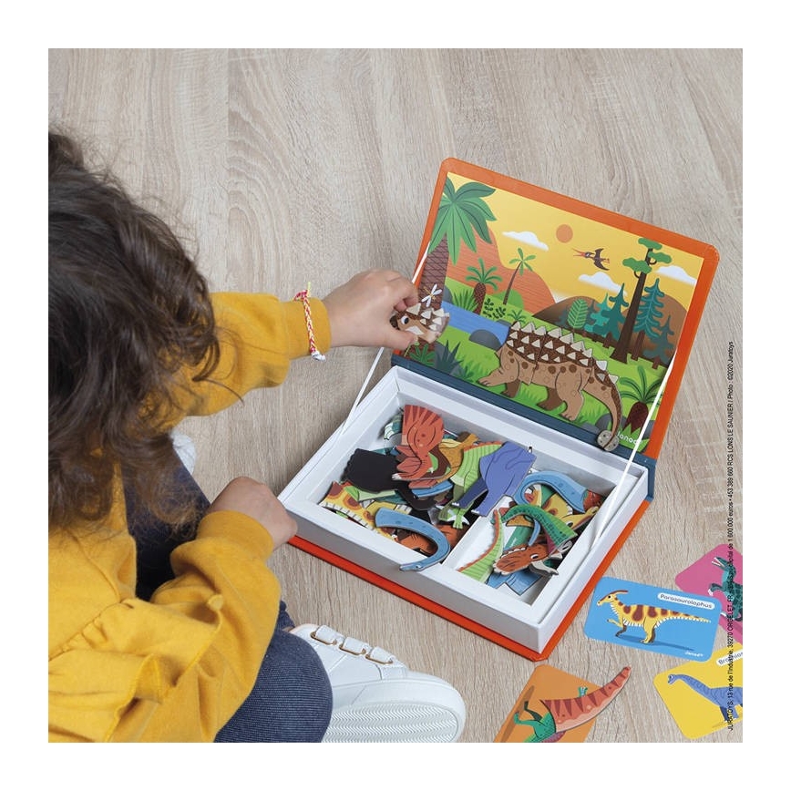 Janod - Magnetinis interaktyvus rinkinys MAGNETIBOOK dinozaurai