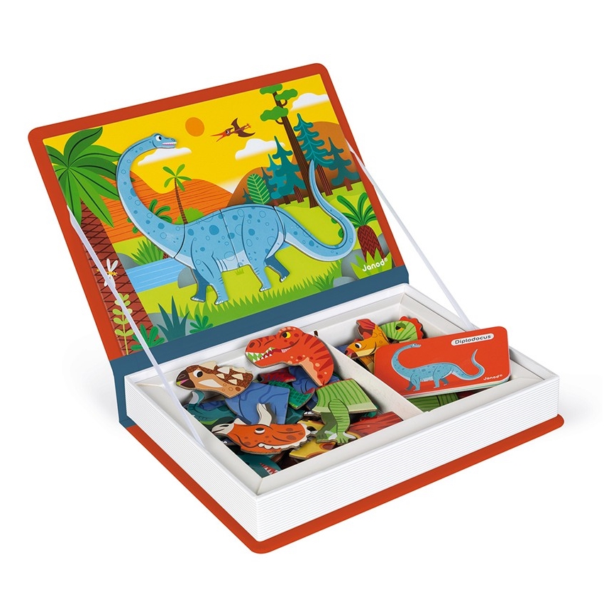 Janod - Magnetinis interaktyvus rinkinys MAGNETIBOOK dinozaurai