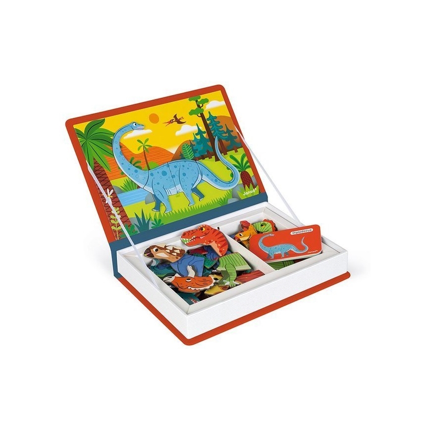 Janod - Magnetinis interaktyvus rinkinys MAGNETIBOOK dinozaurai