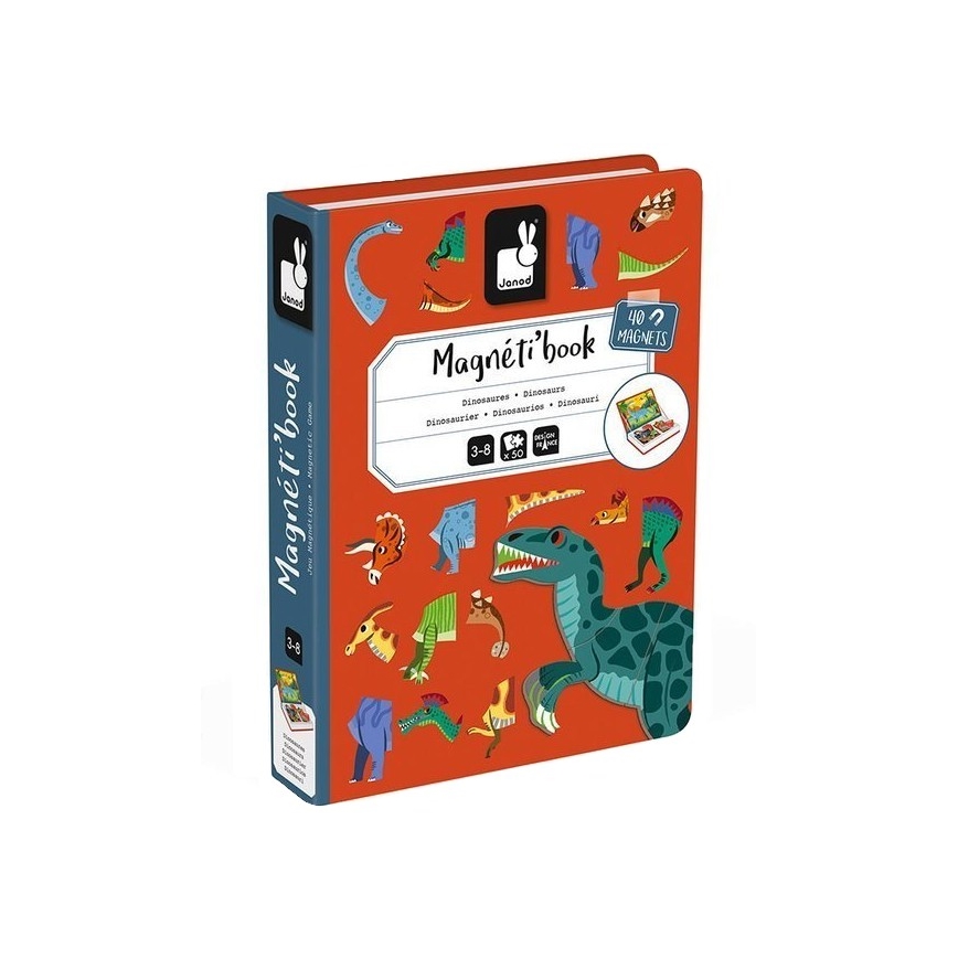 Janod - Magnetinis interaktyvus rinkinys MAGNETIBOOK dinozaurai
