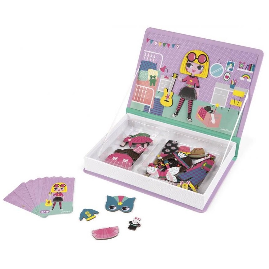 Janod - Magnetinis interaktyvus rinkinys MAGNETIBOOK mergaitei