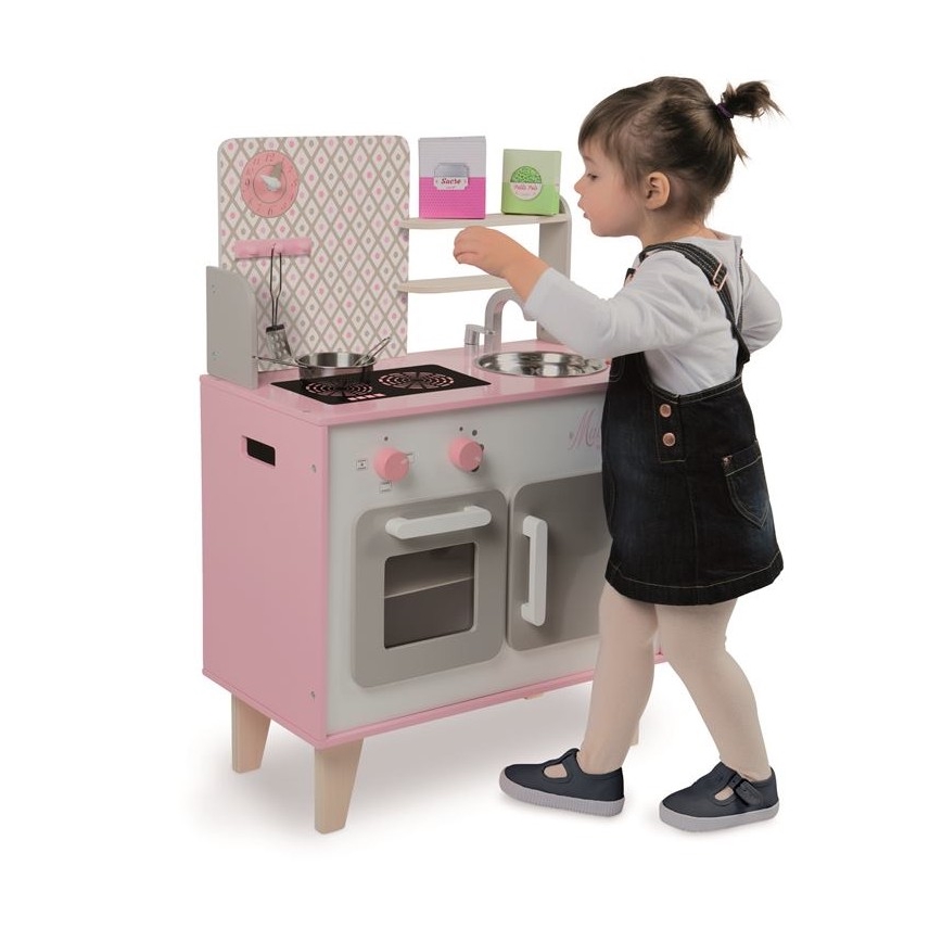 Janod - Medinė virtuvė MACARON rožinė