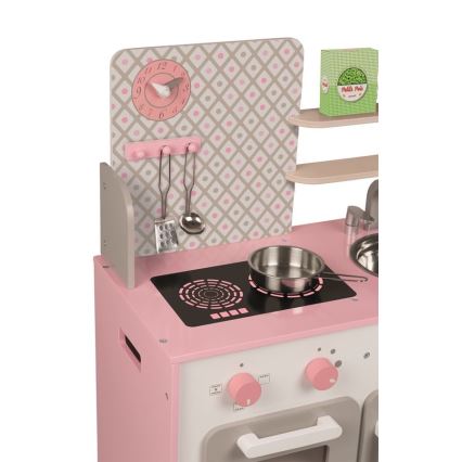 Janod - Medinė virtuvė MACARON rožinė