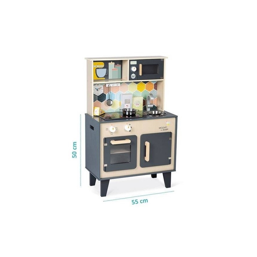 Janod - Medinė virtuvė su LED virykle MOZAIC 2xLR6