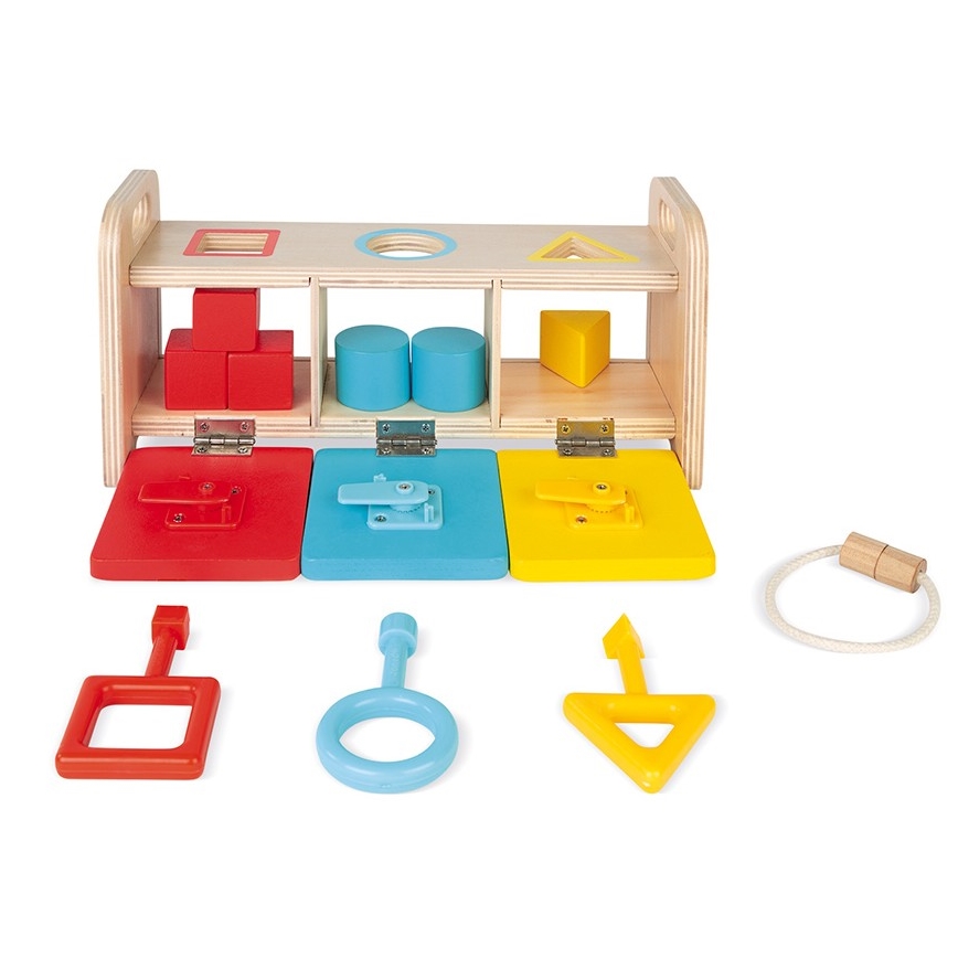 Janod - Medinis interaktyvus žaislas MONTESSORI 10 vnt