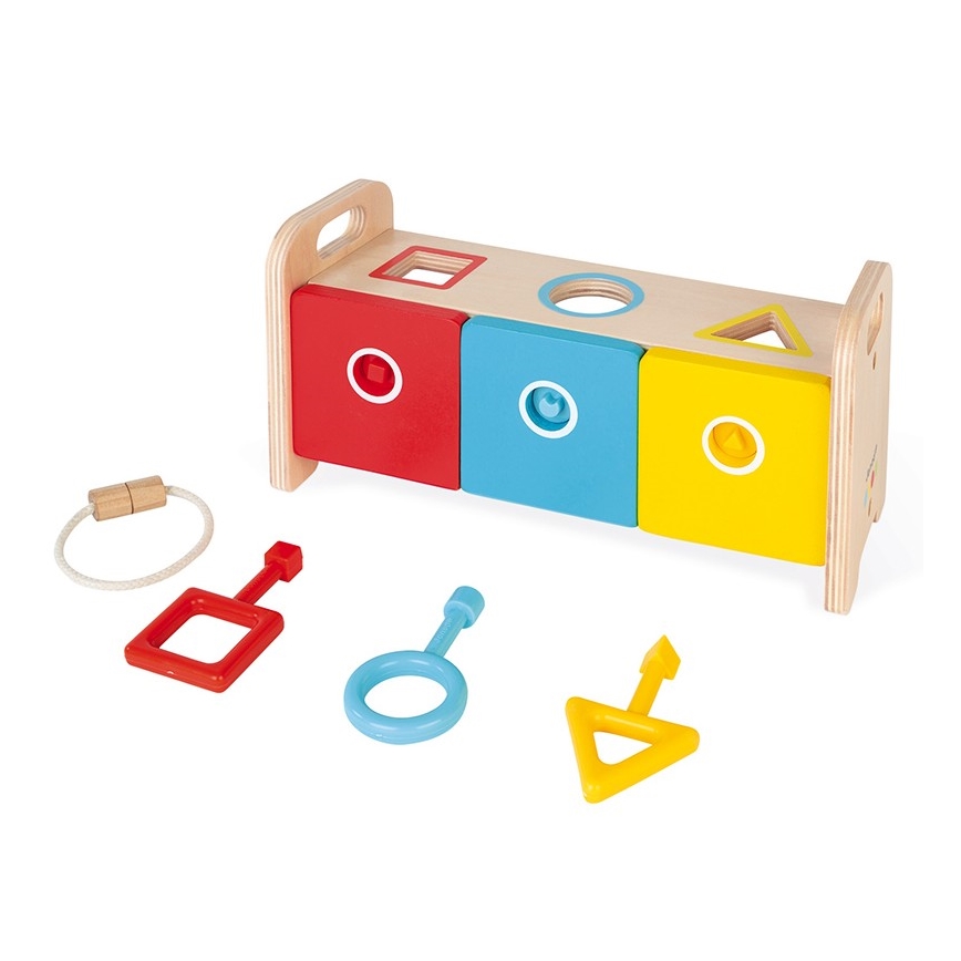 Janod - Medinis interaktyvus žaislas MONTESSORI 10 vnt