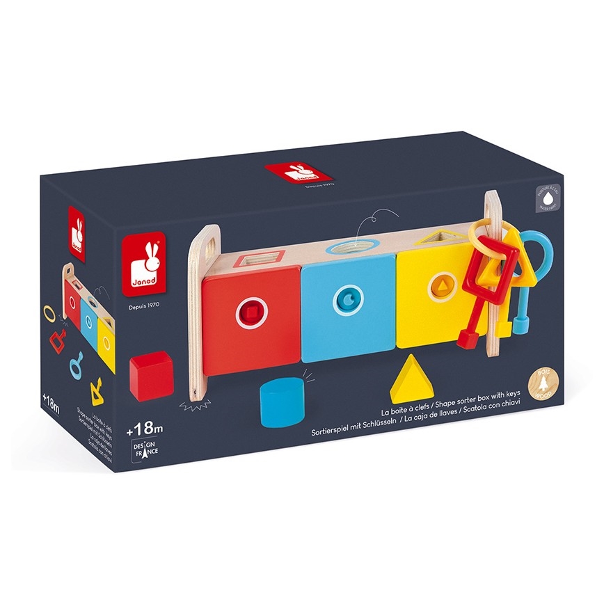 Janod - Medinis interaktyvus žaislas MONTESSORI 10 vnt