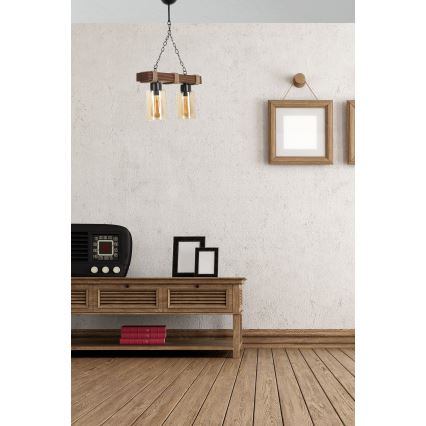 JASMIN Pakabinamas lemputė 2xE27/40W/230V ruda/béžinė