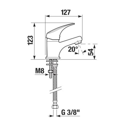 JIKA H3111N10041101 - Praustuvo čiaupas TALAS 12,3 cm blizgus chromas