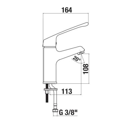 JIKA H3111W10045101 - Maišytuvas praustuvui su medicinine svirtimi CUBE 16,4 cm blizgus chromas