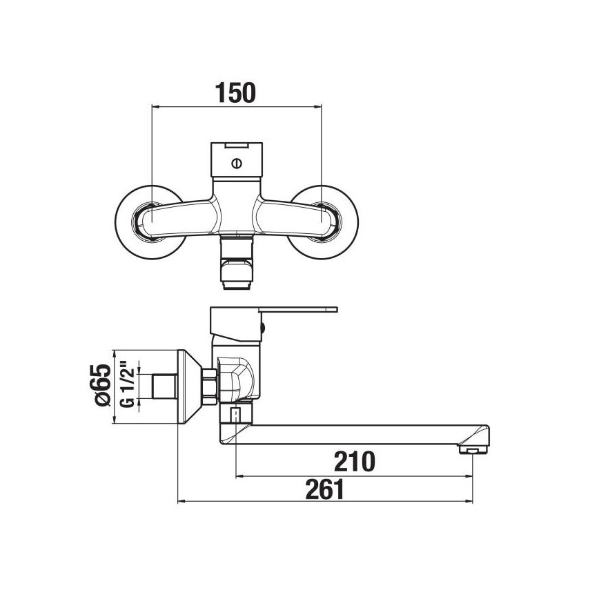 JIKA H3111Z70042301 - Praustuvo čiaupas LYRA 15x26,1 cm blizgus chromas