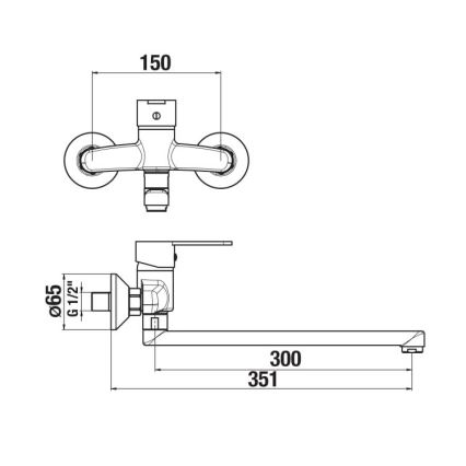 JIKA H3111Z70042401 - Praustuvo čiaupas LYRA 15x35,1 cm blizgus chromas