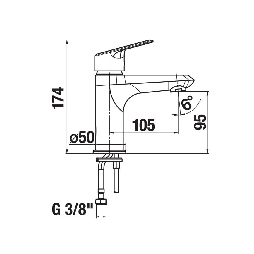 JIKA H3112E10041101 - Praustuvo maišytuvas TALAS 17,4 cm blizgus chromas