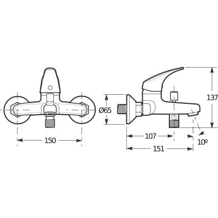 JIKA H3211N70044001 - Vonios maišytuvas TALAS 13,7 cm blizgus chromas