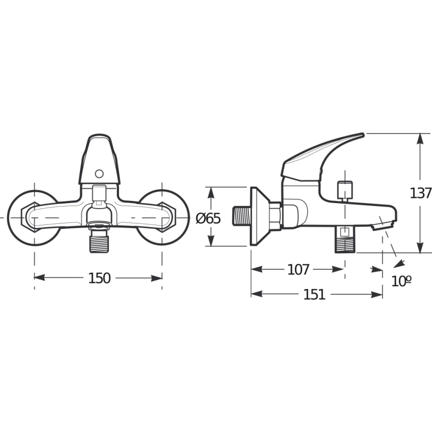 JIKA H3211N70044001 - Vonios maišytuvas TALAS 13,7 cm blizgus chromas