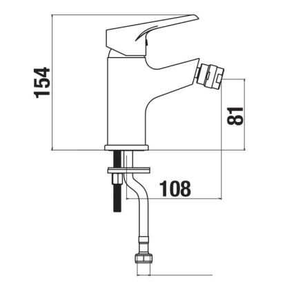 JIKA H3411W10041101 - Bidetų maišytuvas CUBE 15,4 cm blizgus chromas