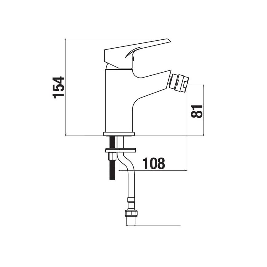 JIKA H3411W10041101 - Bidetų maišytuvas CUBE 15,4 cm blizgus chromas