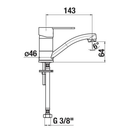 JIKA H3511Z10042201 - Maišytuvas plautuvei LYRA 14,3 cm blizgus chromas